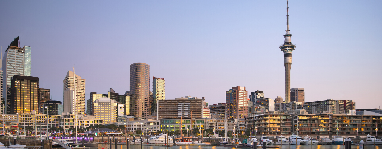 Auckland viaduct at dusk